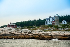 Whitehead Lighthouse on Rocky Island Shoreline in Maine